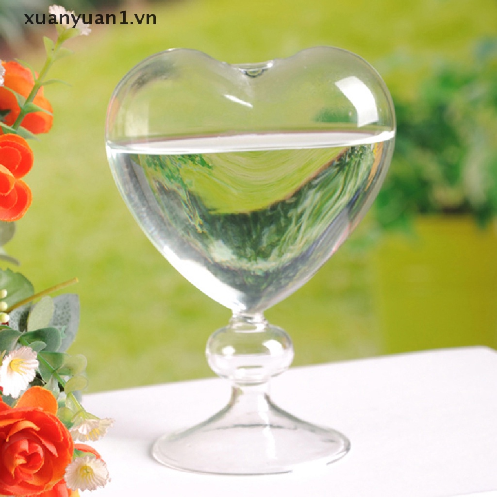 Xuan Bình Hoa Thủy Tinh Hình Trái Tim Sáng Tạo Phong Cách Hàn Quốc Dùng Làm Đạo Cụ Chụp Ảnh Trang Trí