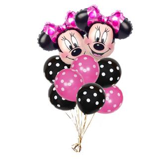 1 Bộ Bong Bóng Nhôm Hình Đầu Chuột Mickey Minnie 2.8g