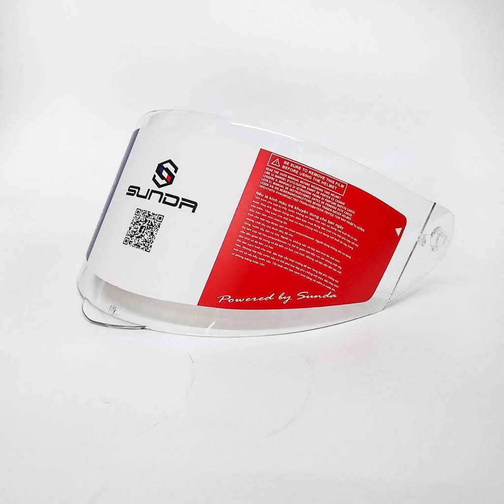 Kính chắn gió mũ bảo hiểm Sunda 823 và 821 màu trong và màu trà, chính hãng Sunda sản xuất chống tia UV chất lượng tốt