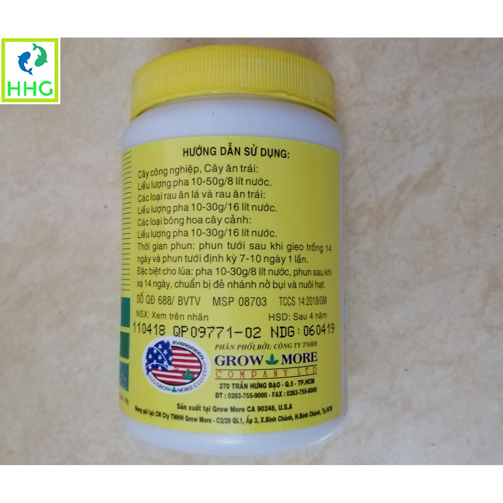 Phân bón lá GROWMORE  All Purpose Plant Food NPK 20-20-20 + TE: TO CỦ, LỚN TRÁI, CHẮC HẠT