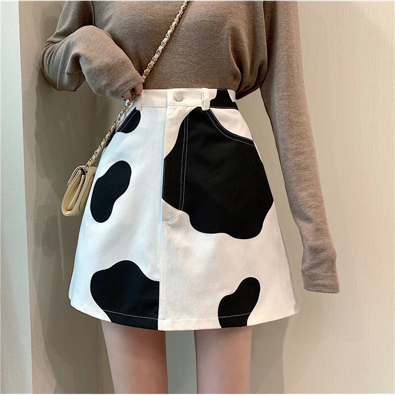 Chân Váy Nữ Chữ A Dáng Ngắn Họa Tiết Bò Sữa Có Túi Fullsize Siêu Chất HB13 | BigBuy360 - bigbuy360.vn