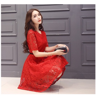 Đầm Ren Hàn Quốc Màu Hồng Đen Vàng Thời Trang Công Sở Cho Nữ Có 6 Màu Để Lựa Chọn