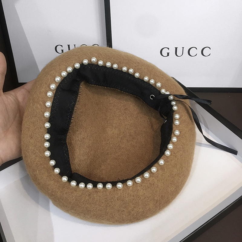 Mũ Beret Len Đính Ngọc Trai Phong Cách Thời Trang Anh Quốc Dành Cho Mẹ Và Bé