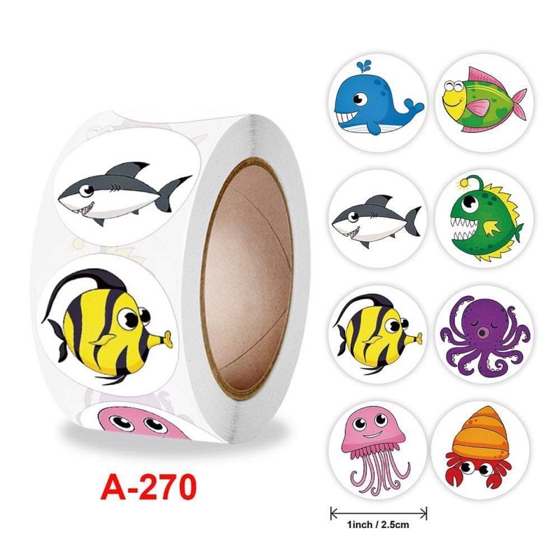 Stickers cuộn 500 hình ngộ nghĩnh cho học sinh và giáo viên