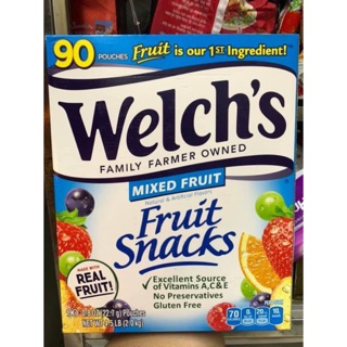 Thùng 90 gói kẹo trái cây welch's mỹ- 2 kg date t2/21