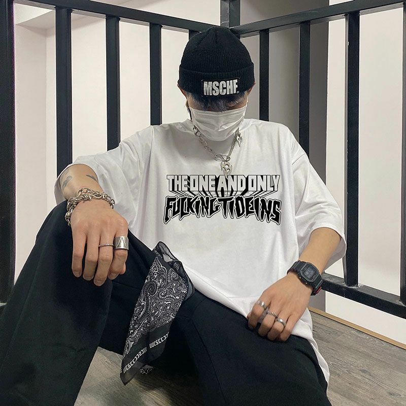 Áo Thun Tay Lỡ 100% Cotton Nam Nữ Unisex Form Rộng Cá Tính