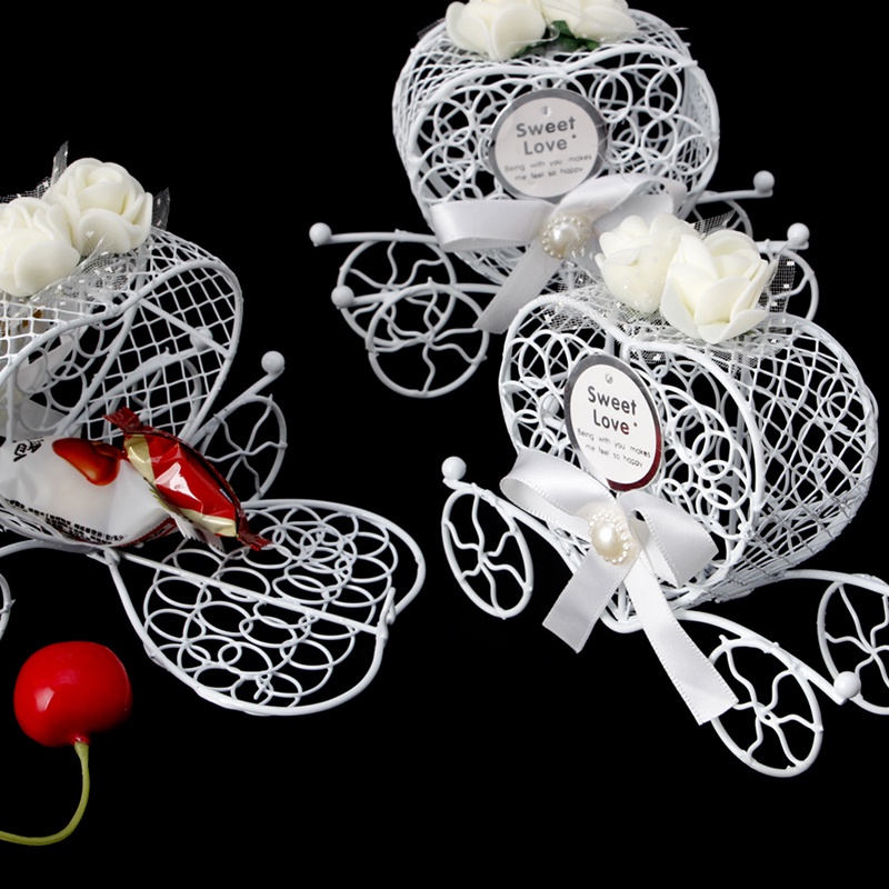 Set 5 Hộp Đựng Kẹo Bánh Lọ Lem Trang Trí Tiệc Cưới / Sinh Nhật Mới