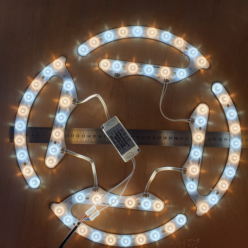 Vỉ led 3 màu thay thế đèn ốp , đèn quạt trần, đèn mâm trang trí có thể ghép kích thước và công suất tùy ý