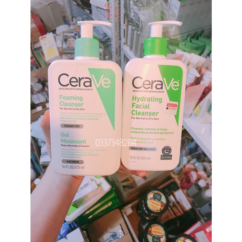 Sữa rửa mặt Cerave Foaming Facial Cleanser da khô và da dầu