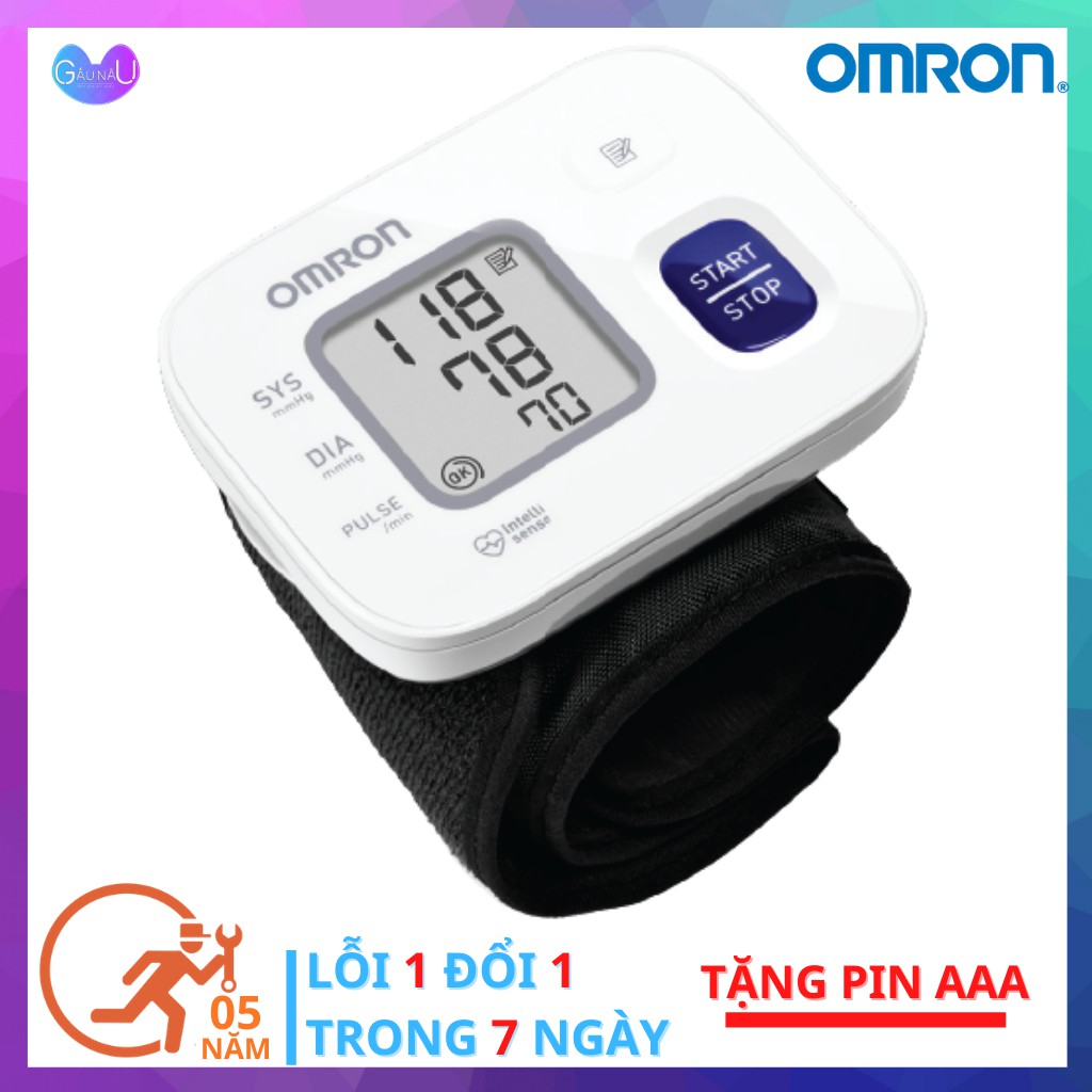 Máy ĐO HUYẾT ÁP CỔ TAY TỰ ĐỘNG Omron Hem 6161 Đo Chính Xác Nhịp Tim, Huyết Áp Bảo Hành 5 Năm