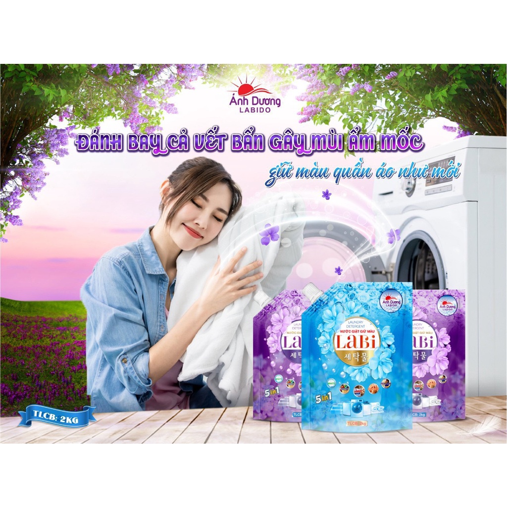 NƯỚC GIẶT XẢ LABIDO CÔNG NGHỆ NHẬT BẢN, DẠNG TÚI TIỆN LỢI, THƠM NGÁT & MỀM VẢI.