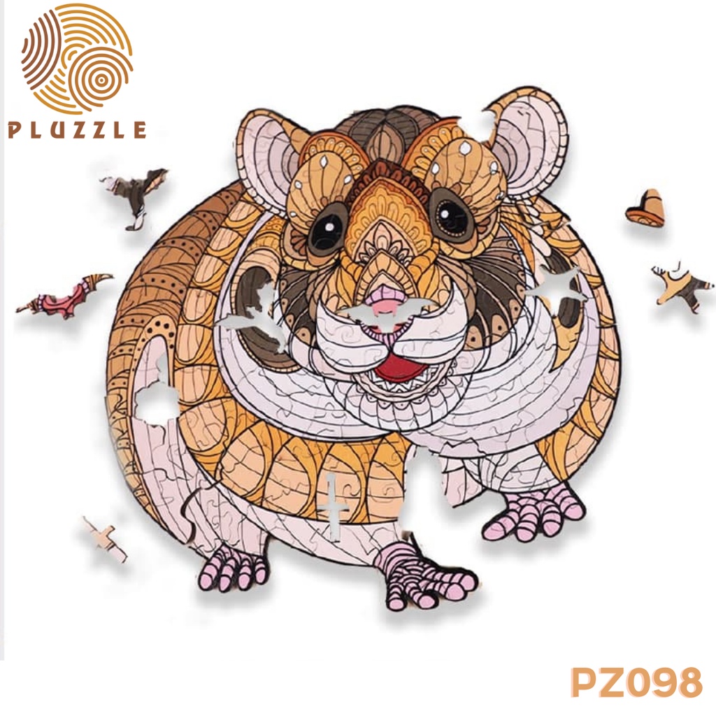 Bộ Xếp Hình Gỗ Thông Minh PLUZZLE hình Con Chuột Hamster PZ098