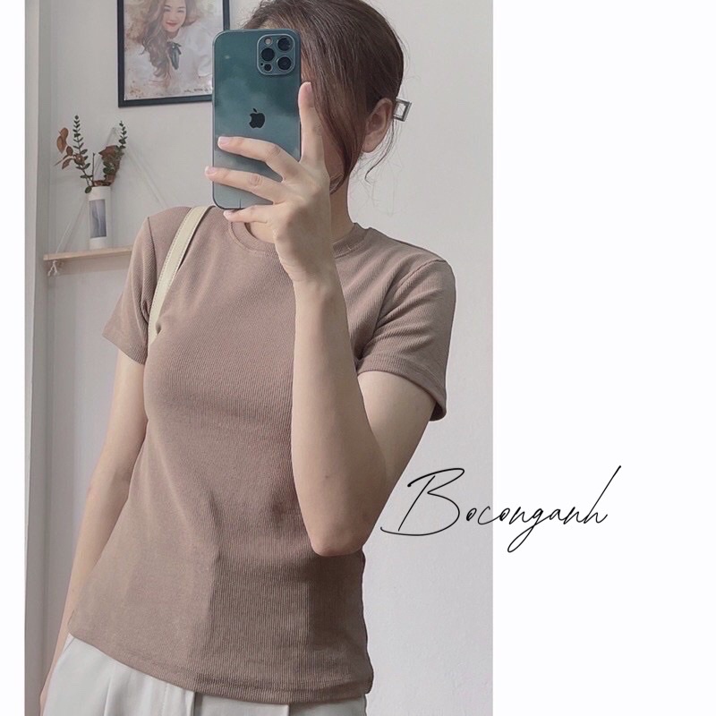 Áo Thun Gân Trơn PT41901 Form Vừa Chất Thun Gân Hàng Quảng Châu BOCONGANH