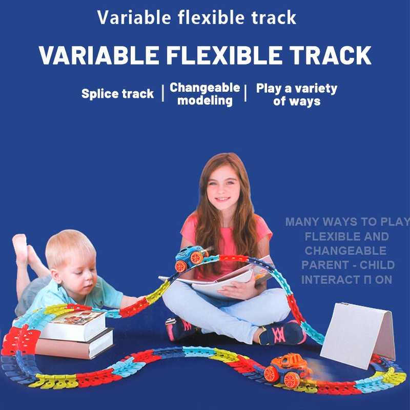 Set đồ chơi lắp ráp ZHAN QI TOYS mô hình đường ray xe lửa có đèn chiếu sáng giáo dục cho bé 49/ 97 mảnh