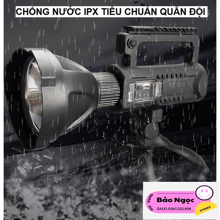 Đèn pin cầm tay siêu sáng chiếu xa 1000m, chống thấm nước, có chân đế, đèn pin QUÂN ĐỘI GDBN