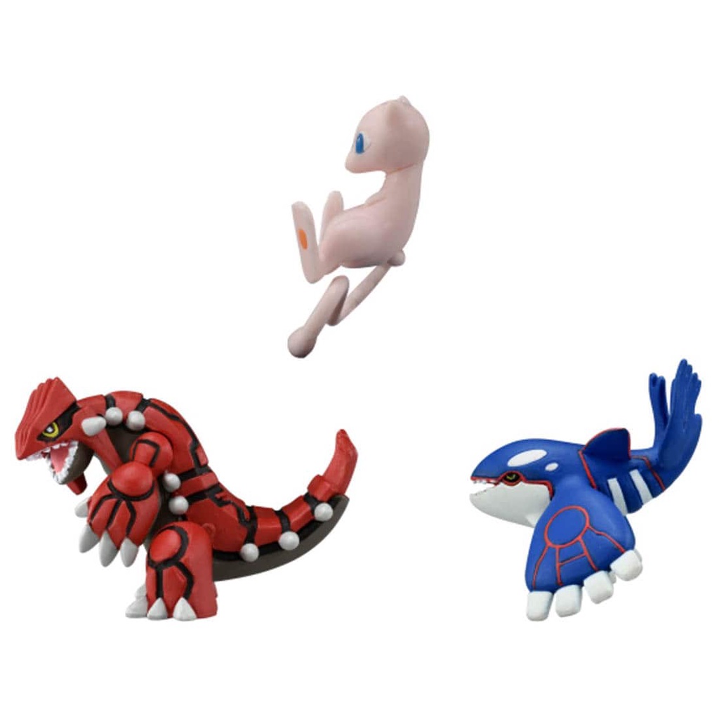 Bộ mô hình 3 Pokemon moncolle takara tomy - Mew Groudon Kyore Battle Set