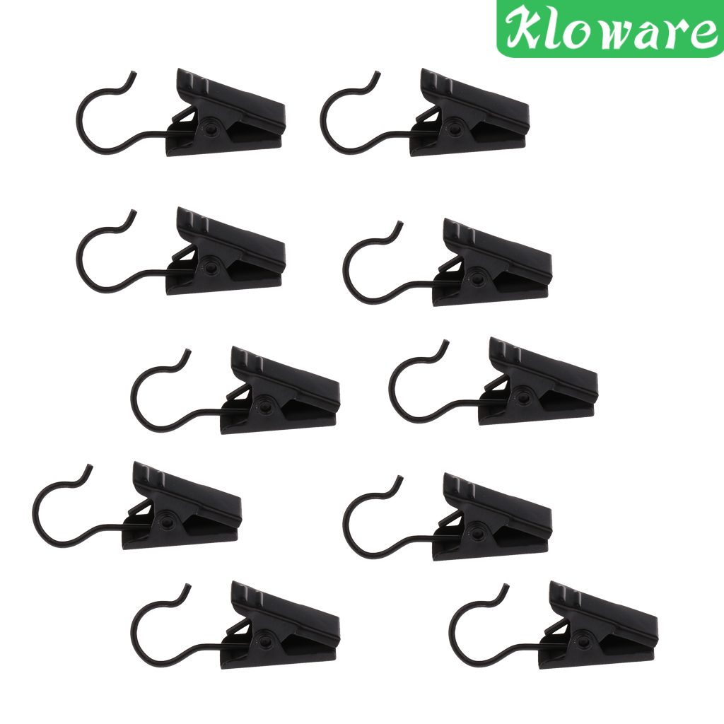 Set 10 Kẹp Giữ Rèm Cửa Bằng Thép Không Gỉ 32mm Kèm Lò Xo Màu Bạc