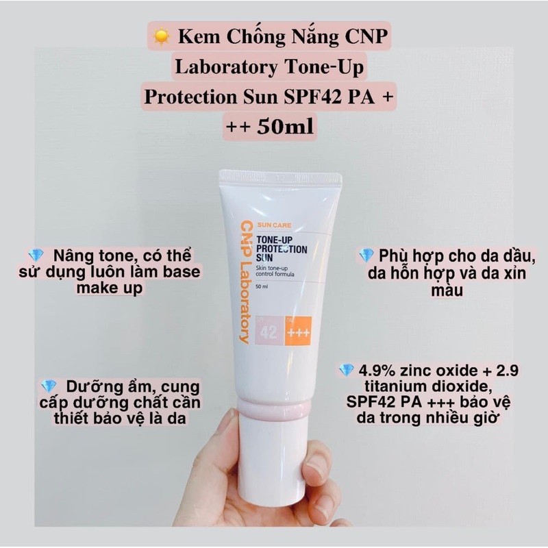  [Hàng sẵn] Kem chống nắng CNP Laboratory Tone up Protection Sun SPF42 PA+++ | BigBuy360 - bigbuy360.vn