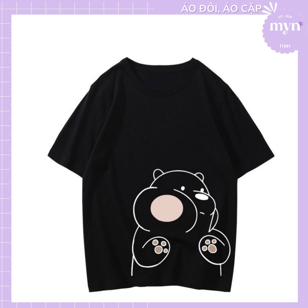 Áo Phông Cặp Đôi Gấu Dễ Thương, Áo Couple Nam Nữ Đủ Size