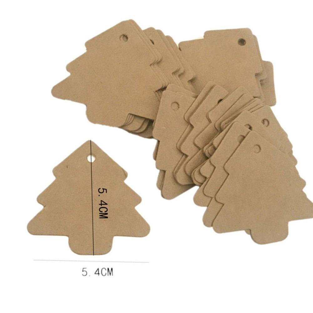 Set 50 Thẻ Giấy Kraft Hình Cây Thông Giáng Sinh Trang Trí Đa Ứng Dụng