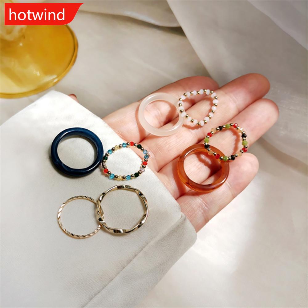 Set 4 Nhẫn Thời Trang Mùa Hè Đơn Giản Phong Cách Vintage Cho Nữ H4Z9