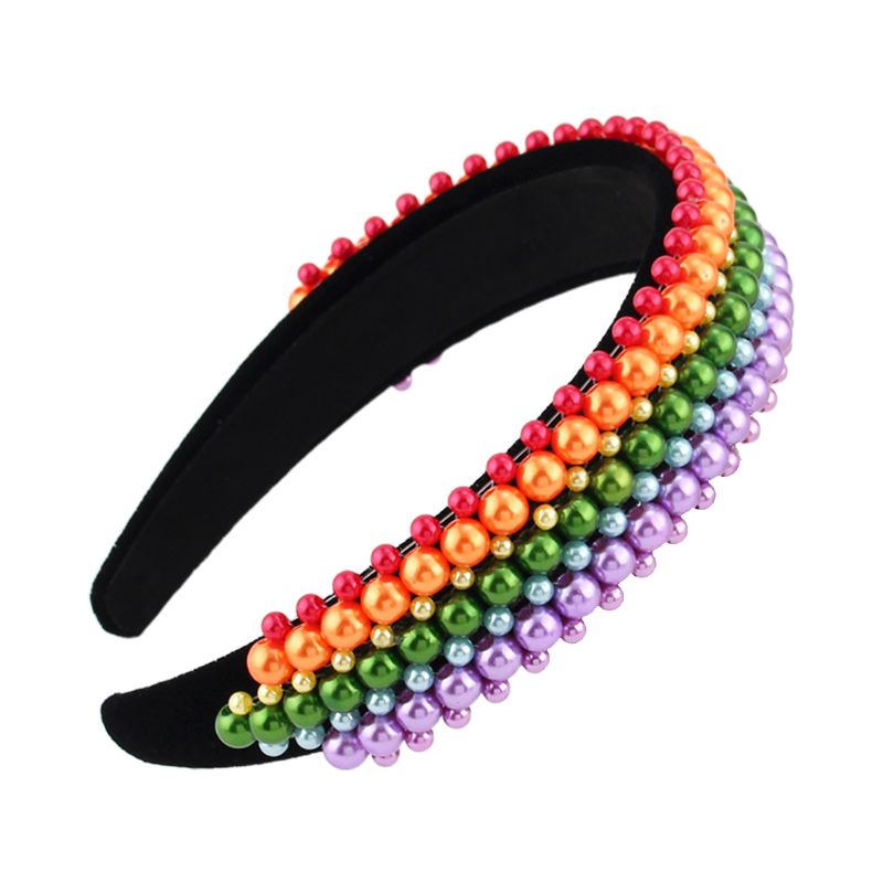 Băng Đô Cài Tóc Đính Ngọc Trai Nhân Tạo Phong Cách Dân Tộc Dành Cho Nữ