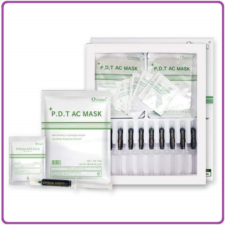 Bộ chăm sóc da dầu Omega green Omelon Hàn Quốc bộ 10 mặt