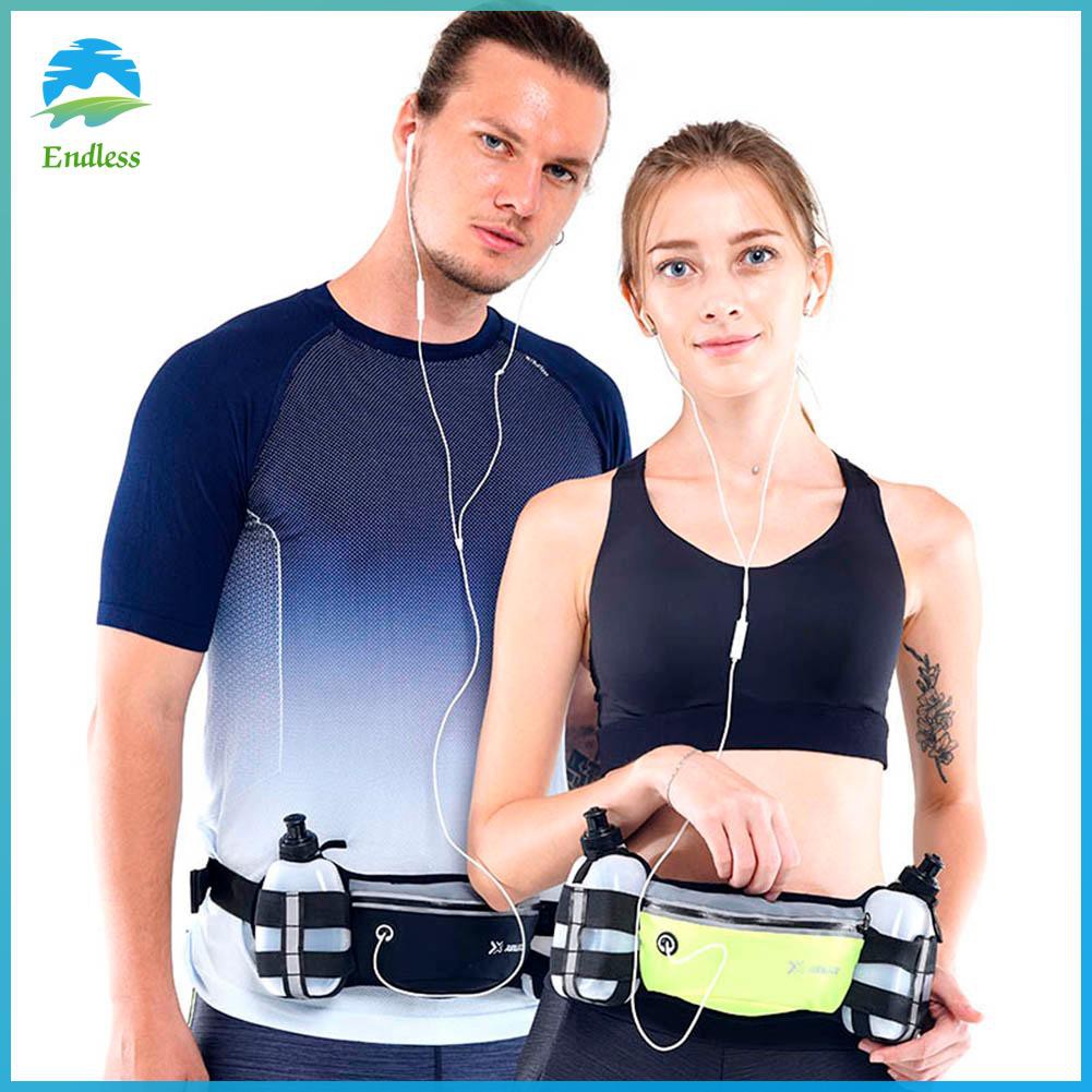 ☆endless☆ Outdoor Running Waist Bag Kettle Fitness Sport Belt Pack w/2 Water Bottles