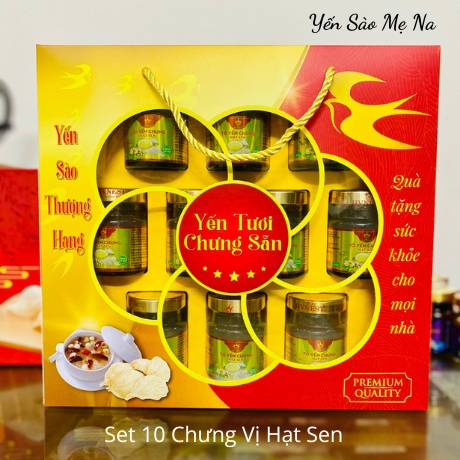 Set Quà Tặng 10 Hũ Yến Sào Hoàng Việt Chưng Sẵn
