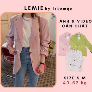 Áo Khoác Vest Blazer Hồng Pastel 2 Lớp Size SM 38-65kg Hàng Quảng Châu Loại 1 Ảnh Thật kèm Video LEMIE by lekemqc