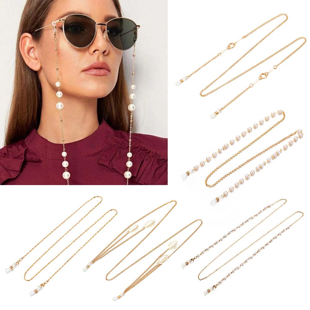 Dây đeo giữ mắt kính chống thất lạc đính ngọc trai thời trang sang trọng