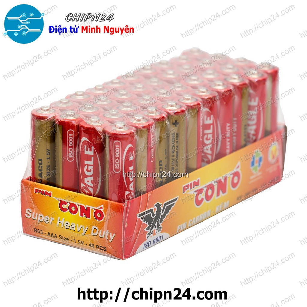 [1 HỘP] Hộp 40 viên Pin AAA Con ó Pinaco  (Pin 3A, Pin tiểu, Pin đũa)