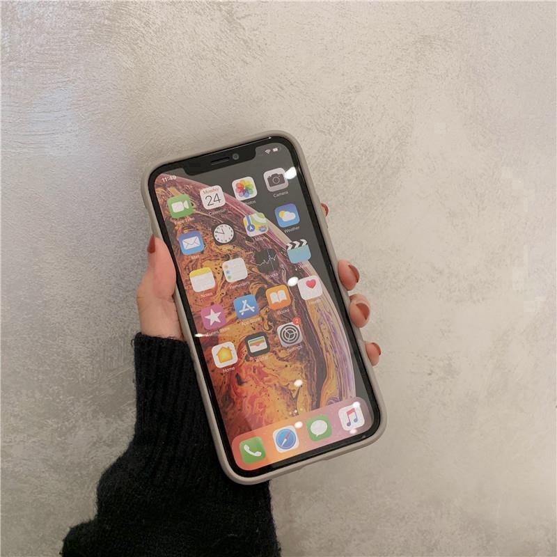 Ốp điện thoại silicon lỏng màu xám nhạt bảo vệ toàn diện cho iPhone 11 PRO MAX 7 8 Plus X XS Max XR 6s 6