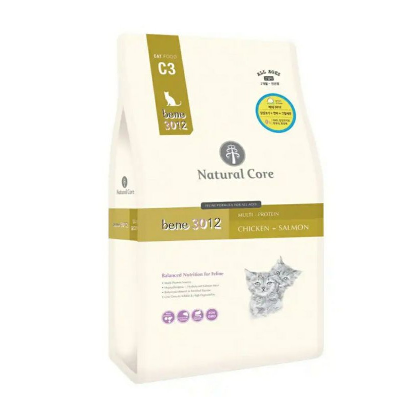 10kg THỨC ĂN NATURAL CORE C3 BENE 3012 CHO MÈO THỊT GÀ & CÁ HỒI