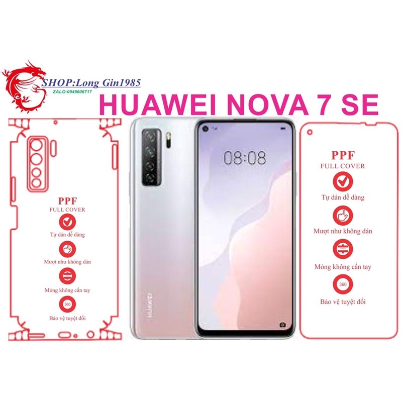Huawei 7 SE miếng dán trong Ppf mặt sau và mặt trước chống va đập chống trầy xước