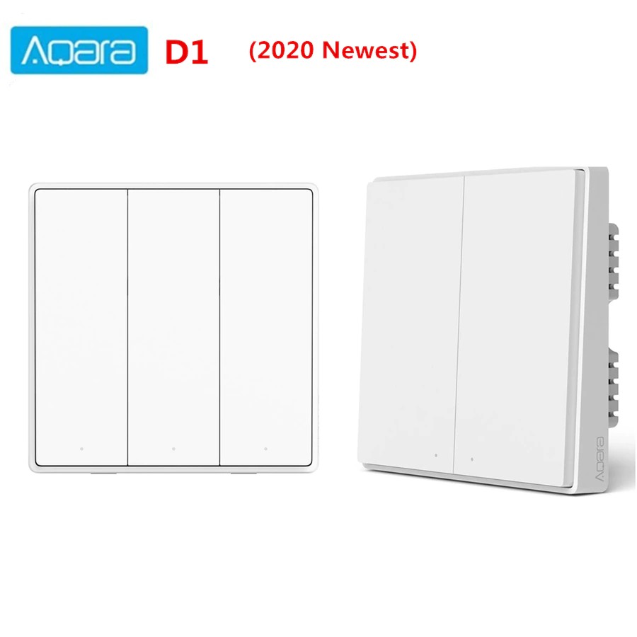 Công tắc âm tường Xiaomi - Aqara D1 không cần dây N bản mới 2020 - có đèn báo, hỗ3333 trợ homekit, 1-2-3 nút bản Zigbee