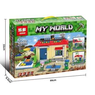 Lắp ráp Minecraft 6006 ngôi nhà 3 trong 1 My World