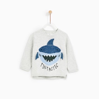 Áo len Shark Z@ra bé trai