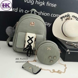 Combo balo gồm 3 sp Hàn quốc [ Da mềm, siêu dễ thương ] freeship