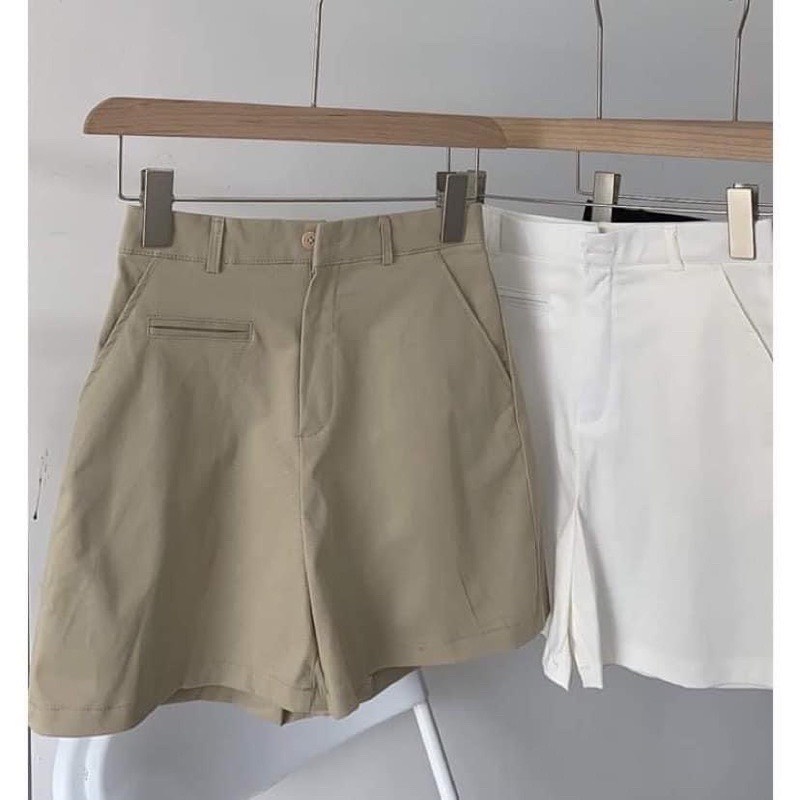 Quần Short Nữ Lưng Cao túi cơi vải kaki tôn dáng m508