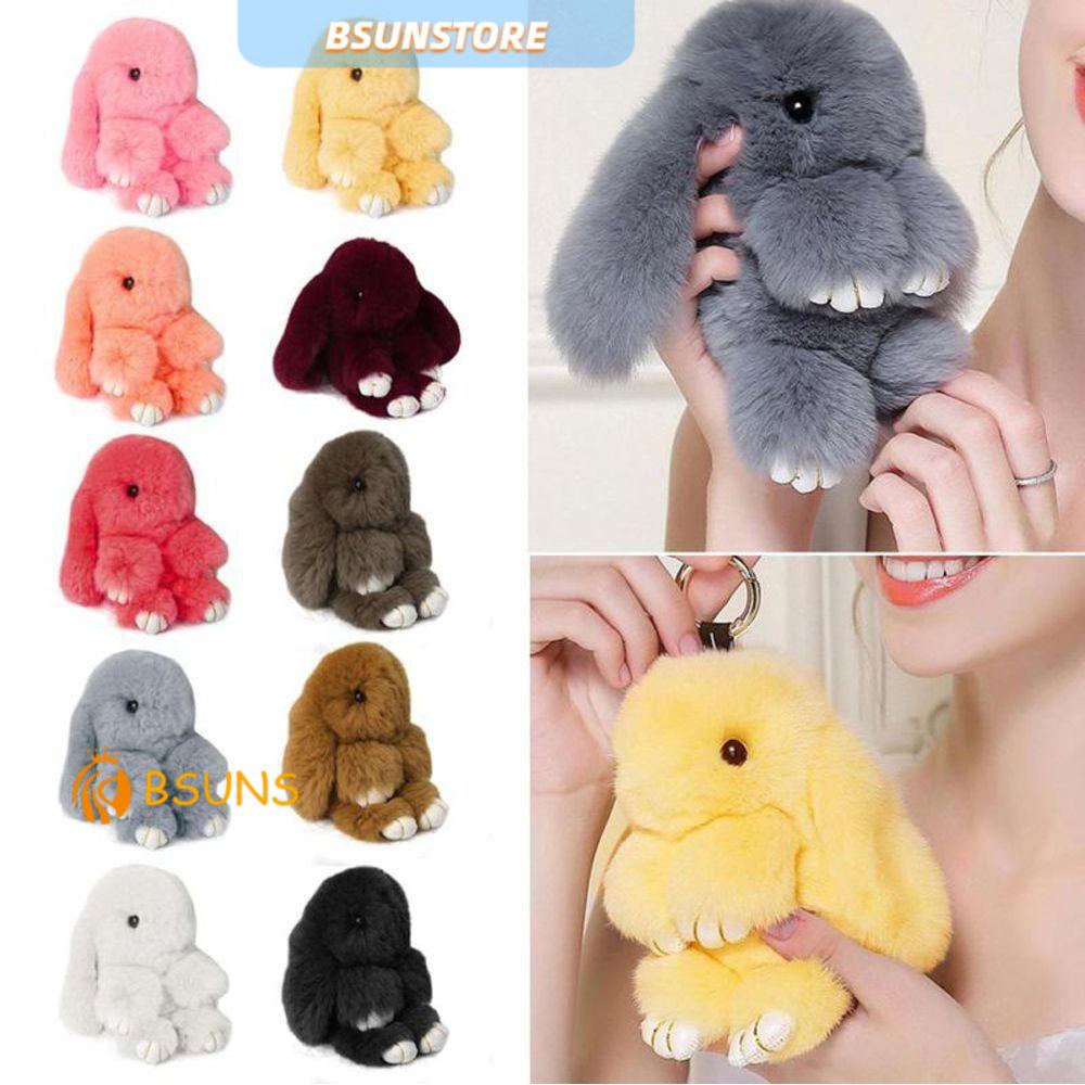 Móc khóa hình thỏ nhồi bông dễ thương nhiều màu tuỳ chọn