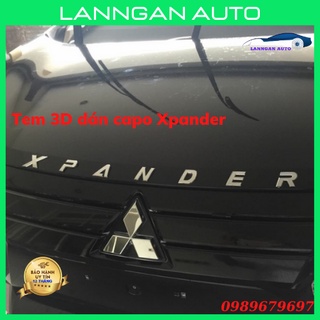 Tem chữ Xpander chữ nổi gắn nắp Capo, logo dán capo xpander, có 3 màu đen - đỏ - bạc