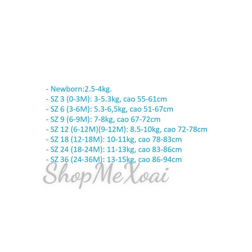 [Size 3M] Body sleep, bodysuit không tất cho bé size 3M (3-5,5kg)