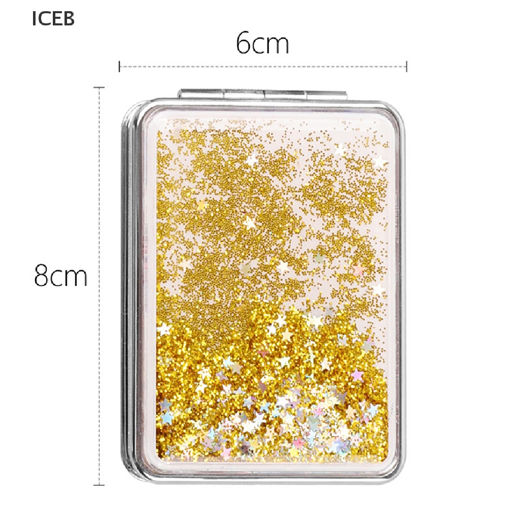 Ic Gương Trang Điểm Hai Mặt Gấp Lại Được Nhỏ Gọn Với Cát Chảy Lấp Lánh my