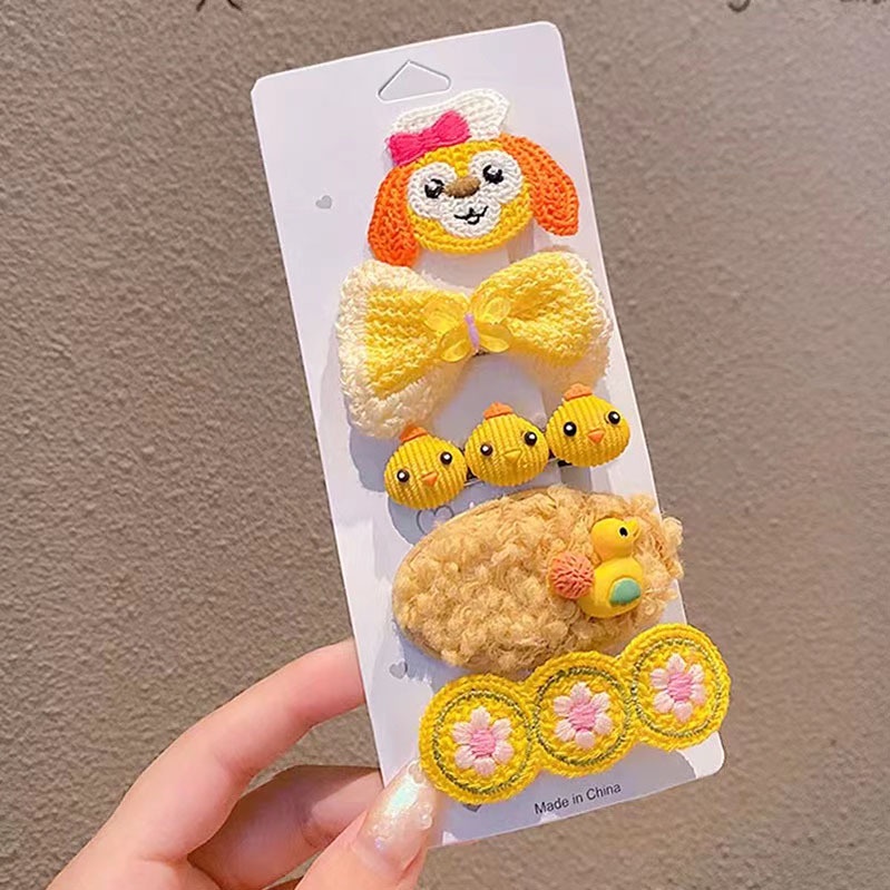 Set 5 Kẹp Tóc Hình Hoạt Hình Dễ Thương Cho Bé Gái