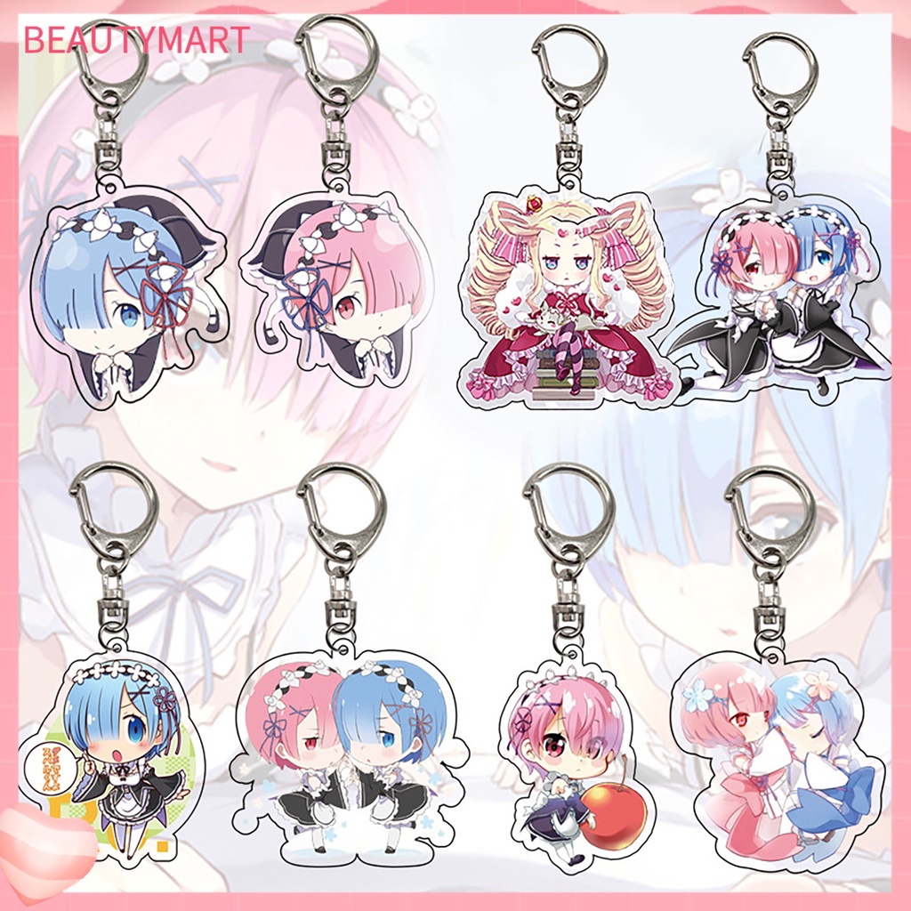 Móc Khóa Hình Nhân Vật Hoạt Hình Arcylic Rem Xinh Xắn