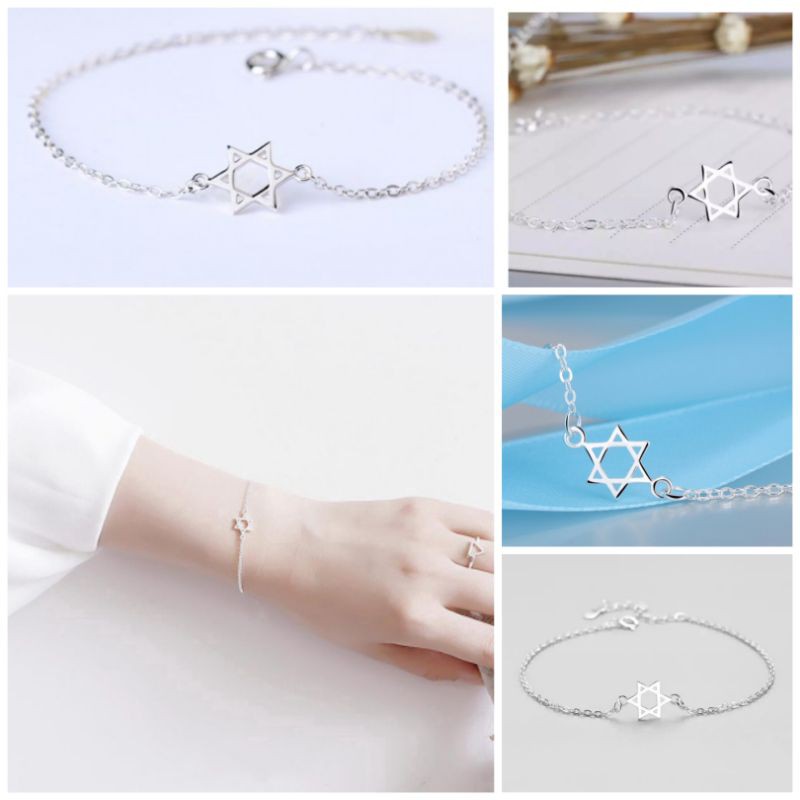 Lắc tay nữ mạ bạc Ý 925 hình ngôi sao phong cách thời trang