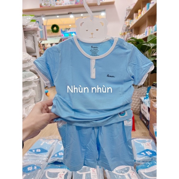 Bộ cộc tay mầu trơn Avaler chất sợi tre (màu pastel nhẹ nhàng) size 3-6m đến 3-4y