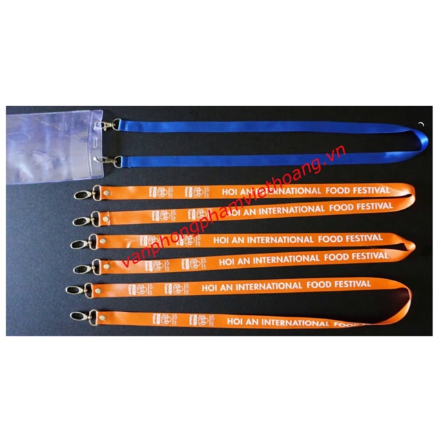 Dây lụa đeo thẻ 2 đầu móc sắt 1,5cm
