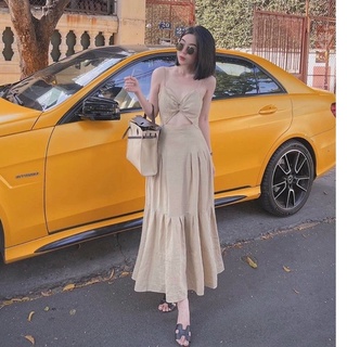 Đầm maxi đi biển đũi khoen siêu xinh mẫu hot hè 2022 - B003